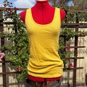 Yellow Ribbed Tank Top